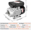 A product shot of an electric motor with dimensions and specifications overlaid. Produktbild-Vorschau