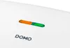 A close-up shot of a white appliance with a dual-colored indicator light and the brand name 'DOMO' printed below it. Produktbild-Vorschau