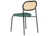 A single chair with a dark green seat and a woven backrest, set against a white background. Náhled obrázku produktu