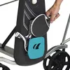A hand is shown placing a table tennis paddle into a holder on the side of a table tennis table. Produktbild-Vorschau