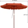 Kingsleeve Parasol de jardin en bois Ø 330 cm terracotta Voir les images du produit 4