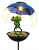 Solar Vogelfutterhaus Frosch mit Regenschirm – 93 cm hoch, Produktbild-Vorschau 1
