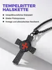 Edelstahl Tempelritter Kette mit Kreuz für Herren - Schwarz Produktbild-Vorschau 4