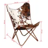 vidaXL Butterfly-Sessel Braun und Weiß Echtes Kuhfell Produktbild-Vorschau 7