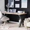 HOLZBRINK Pied de Table en métal Blanc en Forme de X | Pied Voir les images du produit 2
