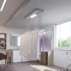 A laundry room with a ceiling-mounted clothes drying rack. Náhľad obrázku produktu