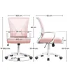 A diagram showing the dimensions of a pink office chair. Podgląd zdjęcia produktu
