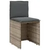 vidaXL 3-tlg. Bistro-Set mit Kissen Grau Poly Rattan Produktbild-Vorschau 6