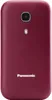 The back of a red Panasonic mobile phone. Produktbild-Vorschau