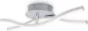 A modern LED ceiling light with a silver finish and a curved design. Produktbild-Vorschau