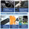 A collage showing different accessories for a handheld vacuum cleaner and their uses. Produktbild-Vorschau