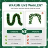 YARDIN Künstliche Girlande mit 24 grünen Schleifen, Produktbild-Vorschau 4