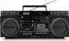 A black Medion retro boombox with a cassette player, CD player, and radio. Anteprima dell’immagine prodotto