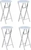vidaXL Tables hautes 4 pièces avec plateau MDF blanc Voir les images du produit 5