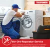 A technician is repairing a washing machine. Produktbild-Vorschau