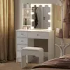 Table de maquillage CLIPOP avec éclairage LED, 5 tiroirs, Voir les images du produit 8