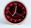Holzuhr 20fi cm wanduhr - Rose Blumen Produktbild-Vorschau 1