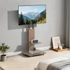 A TV stand with a TV mounted on it, placed in a room setting. Anteprima dell’immagine prodotto