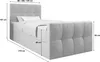A diagram of a boxspring bed with dimensions indicated. Produktbild-Vorschau