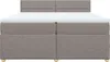 vidaXL Boxspringbett mit Matratze Taupe 200x200 cm Stoff Produktbild-Vorschau 6