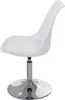 A white swivel chair with a chrome base against a white background. Anteprima dell’immagine prodotto