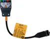 A product shot of an electrical adapter cable with a warning label. Produktbild-Vorschau
