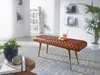 WOHNLING Sitzbank Echtleder / Massivholz Bank 115x53x38 cm Produktbild-Vorschau 2