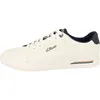 A side view of a white sneaker with navy accents. Podgląd zdjęcia produktu