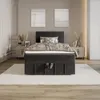 Jednolůžková boxspringová postel 120x200 MADLEN 1 - šedá Náhled obrázku produktu 2