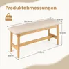 Banc en bambou avec coussin en similicuir, 100 cm, beige Voir les images du produit 2