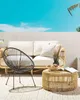 BELIANI Balkonstuhl Schwarz Polyrattan Spaghetti-Optik Produktbild-Vorschau 2