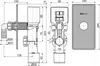 Technical drawing with dimensions of a plumbing fixture. Anteprima dell’immagine prodotto