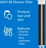 A shower filter with text describing its features and benefits. Náhľad obrázku produktu