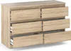 Kommode mit 6 Schubladen Sonoma Eiche 100x33,5x71,5 Produktbild-Vorschau 2
