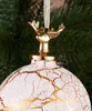 BRUBAKER Premium Weihnachtskugel Hirsch auf Marmor Kugel Produktbild-Vorschau 2