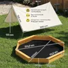 Sweiko Sandkasten mit Dach 4 Sitzbänken Bodenplane für 8 Produktbild-Vorschau 5