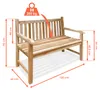 Gartenbank Natur - ca. 120 cm - Teak Holz unbehandelt Produktbild-Vorschau 3