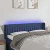 LED Kopfteil Blau 147x16x78/88 cm Stoff Produktbild-Vorschau 2