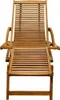 A wooden lounge chair with a footrest, shown from the front. Náhľad obrázku produktu