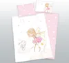 A flat lay of children's bedding with a fairy and bunny illustration. Produktbild-Vorschau