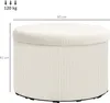 HOMCOM Sitzhocker mit Stauraum Runder Hocker mit Deckel 60 Produktbild-Vorschau 3