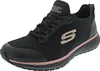 A single black Skechers work shoe with rose gold accents, shown from a side-diagonal angle on a white background. Produktbild-Vorschau