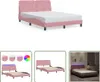 The Living Store Bettgestell mit LED-Leuchten Rosa 140x200 Produktbild-Vorschau 1