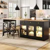 Uitbreidbare keukenbar met LED-verlichting, eettafel met 3 Productafbeelding-voorbeeld 3