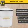 Karl Krüger M10 Emaillierter Mülleimer mit Deckel, weiß, 10 Produktbild-Vorschau 3