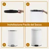 CASABEL Pattumiera da Cucina Rotonda 50L, Inox Anteprima dell’immagine prodotto 5