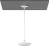A white pendant light fixture hangs from a gray ceiling. Produktbild-Vorschau