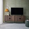 sweeek - TV-Möbel mit geriffeltem Holzdekor 160 cm - Produktbild-Vorschau 2
