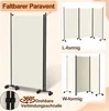 Jopassy Paravent auf Rollen 5 teilig Beige 284x181 cm Produktbild-Vorschau 5