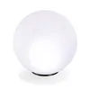 A white spherical solar light with a black base, isolated on a white background. Produktbild-Vorschau